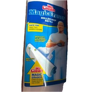 5 Pack Mr. Clean Magic Eraser Blue & White Roller Mop Refill Shoe cleaner basebo